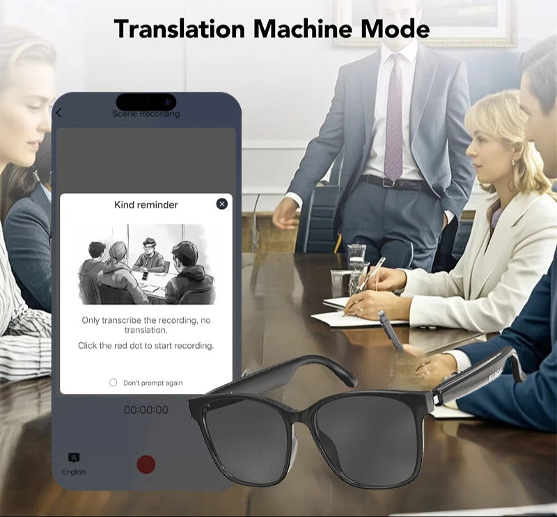 Intelligent AI Translation Glasses | Enjoy Translation, Music & Calls | For Men & Women