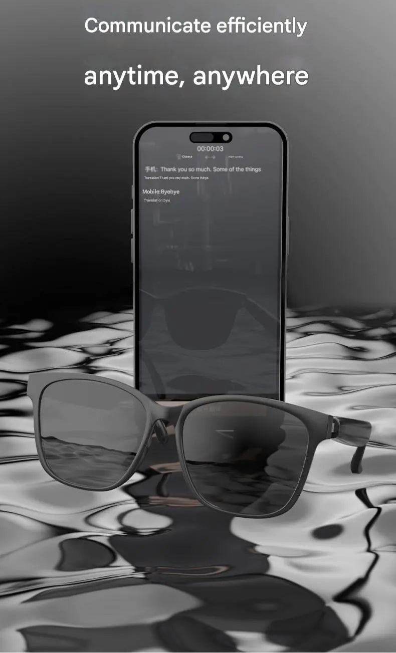 Intelligent AI Translation Glasses | Enjoy Translation, Music & Calls | For Men & Women
