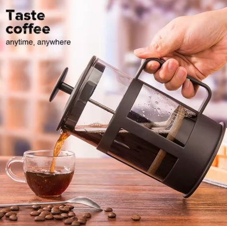 French Press Coffee Maker – Borosilicate Glass Coffee & Tea Brewer